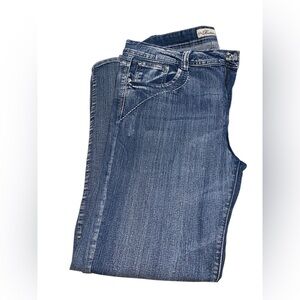 Botin Jeans Womens Wash Embellished Pocket Straight Leg Denim Rhinestone 36Waist